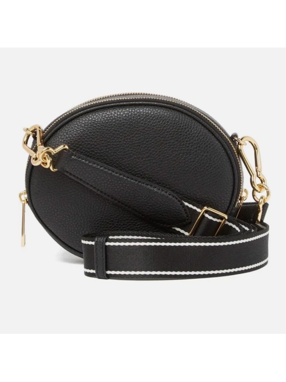 Marc Jacobs Black Pebbled Leather Round Crossbody with Gold Hardware - Picture 3 of 4